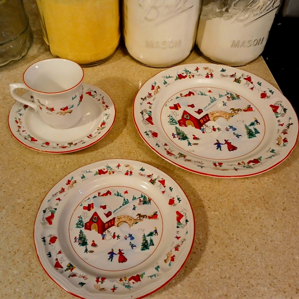 Christmas Dishes White Christmas 95 #391 By Karherine Babanovsky